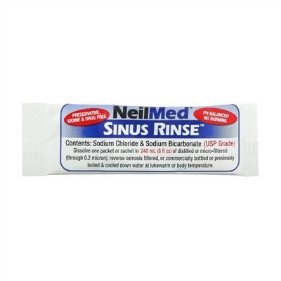 NeilMed, Sinus Rinse, натуральное средство для промывания носа, 100 пакетиков