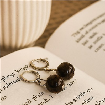 Серьги бижутерия длинные с натуральным камнем яшма, арт.007.130