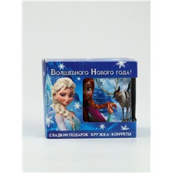 Детский сладкий новогодний подарок «Холодное сердце», конфеты 150 г, кружка керамическая