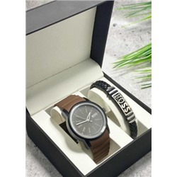 Подарочный набор для мужчины часы и браслет + коробка #22853349