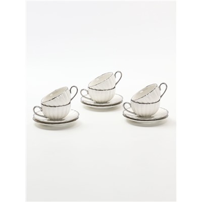 УЦЕНКА Чайный сервиз «Вивьен» 6 чашек 200 мл, 6 блюдец d=15 см, цвет серый
