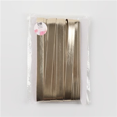 Косая бейка, кожзам, 15 мм, 10±1 м, бежевая