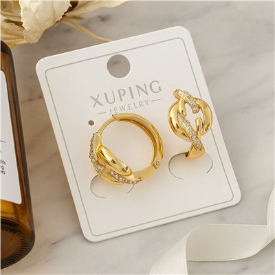 Серьги коллекция "Xuping" покрытие позолота, вставка: фианиты, арт.004.001