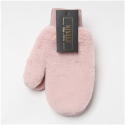 Варежки меховые женские MINAKU пушистые, размер 25 см, розовый