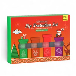 Новогодний подарочный набор косметики. Бальзамы для губ с экстрактами алоэ вера, кокосовое молоко, клубника, виноград