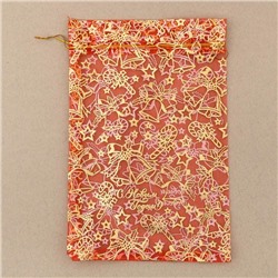 Мешочек подарочный органза «Новогодние игрушки», 20×30 см ± 1.5 см