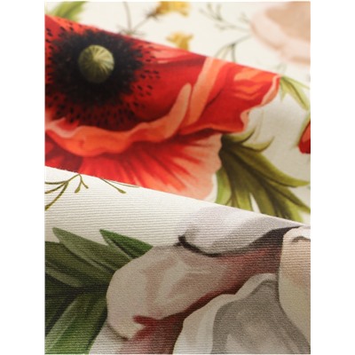 Дорожка на стол Этель Red flowers 40×146 см, 100% хлопок, саржа 190 г/м²