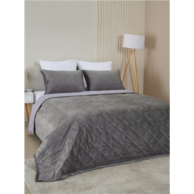 Набор покрывало и чехлы на подушку - Кристалл, цвет графит