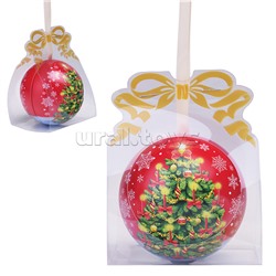 Новогоднее подвесное елочное украшение "Шар" с новогодним пожеланием внутри, черный металл