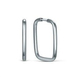 Серьги-конго из серебра родированные - Квадраты 02-12-4520