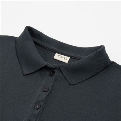 Футболка поло женская MINAKU: Basic line, цвет графит, размер 50