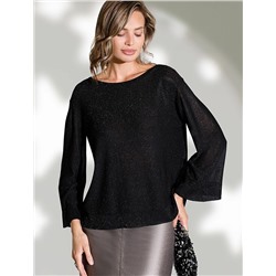 Джемпер свободный тонкой вязки из вискозы с люрексом