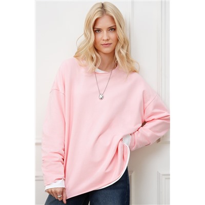 Женский лонгслив оверсайз из футера двухнитки Happyfox