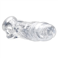 Прозрачная насадка для увеличения члена Realistic Clear Penis Enhancer and Ball Stretcher - 20,3 см.