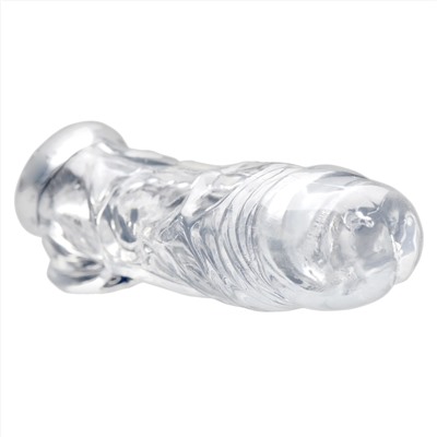Прозрачная насадка для увеличения члена Realistic Clear Penis Enhancer and Ball Stretcher - 20,3 см.