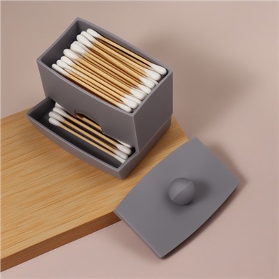 Органайзер для ватных палочек, с крышкой, 9×6.5×7.5 см, МИКС