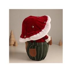 Фигурка новогодняя «Дедушка-мухомор с еловыми ветками в мешке», 22×21×26 см