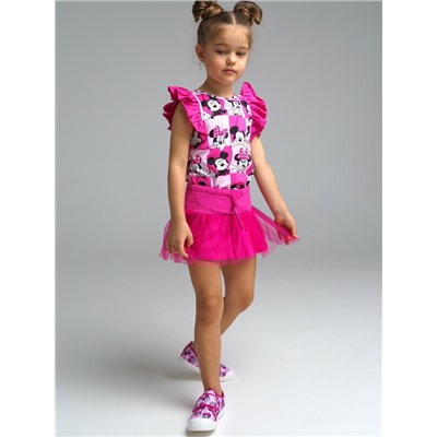 Комплект трикотажный для девочек: фуфайка (футболка), шорты