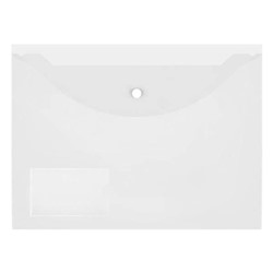 Папка с кнопкой  А4 150мкм с карманом для визиток прозрачная PK6515 inФОРМАТ