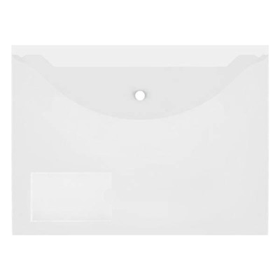 Папка с кнопкой  А4 150мкм с карманом для визиток прозрачная PK6515 inФОРМАТ