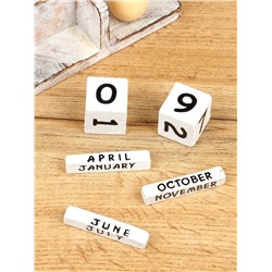 Календарь настольный «Грибок», 13×3.5×9 см, дерево, бело-зелёный