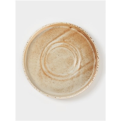 Блюдце Magistro Organic brown, d=14 см, универсальное, фарфор, бежевое