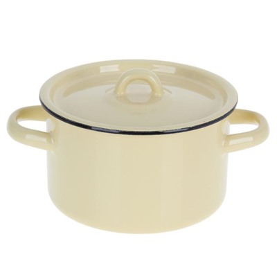 Кастрюля эмалированная, 1.5 л, d=15 см, цилиндрическая, цвет МИКС