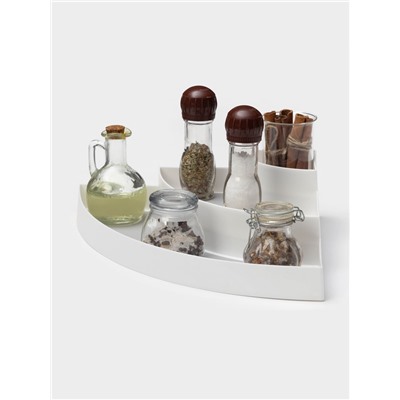 Подставка для специй 3 яруса Griten, угловая, 30×30×8.7 см, белая