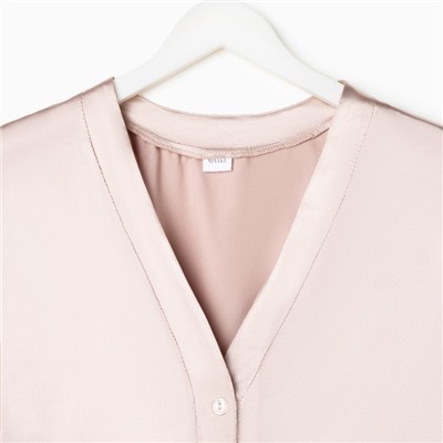 Пижама женская (рубашка, шорты) женская MINAKU: Light touch, бежевая, размер 46