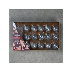 Гирлянда «Нить» 1.6 м с насадками «Шарики с серебристым конфетти», IP20, серебристая нить, 15 LED, батарейки ААх2 (нет в комплекте), свечение белое