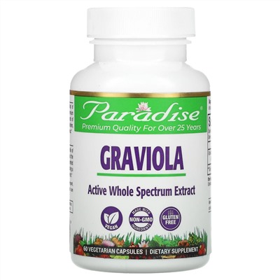 Paradise Herbs, Brazilian Graviola, 60 Vegetarian Capsules
