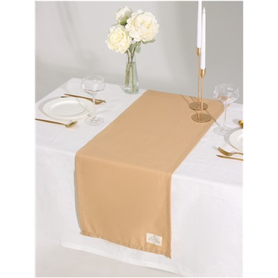 Дорожка на стол Этель ECO, бежевая, 40×136 см, 70% хлопок, 30% лён, 190 г/м²