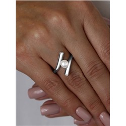 Колье из серебра с культивированным жемчугом и фианитами родированное 241-10-331р