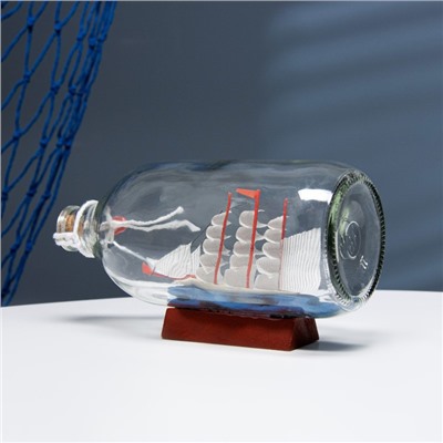 Корабль в бутылке «Роза ветров», фигурка, 18×10×8 см, белый