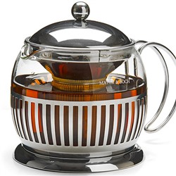 27596 Чайник/завар стекло+метал 1,2 сито MB (х12)