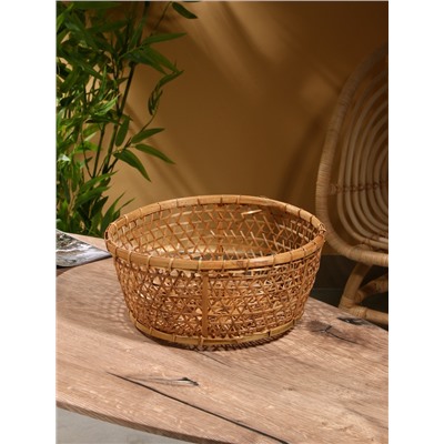 Корзина плетёная «Клоус», 32×32×13 см, бамбук, светлая