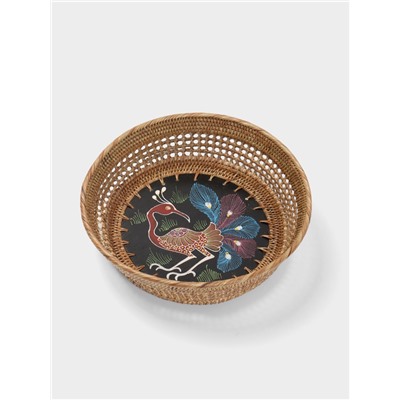 Корзинка плетёная из ротанга «Павлин», 23×23×7 см, МИКС