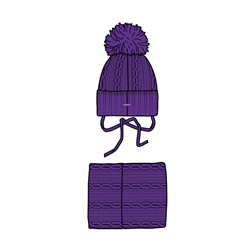 Комплект детский трикотажный для девочек: шапка, снуд