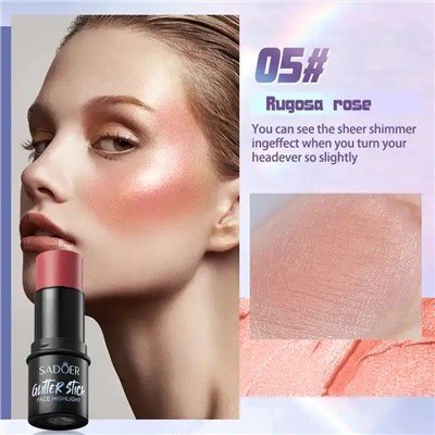SADOER Стик для контуринга лица хайлайтер, румяна, скульптор, тон 05 Rugosa Rose