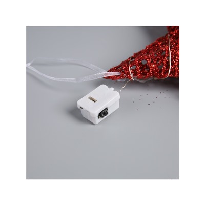 Подвеска световая «Звезда красная», 20×20×5 см, 10 LED, от батареек AG13×3, свечение тёплое белое