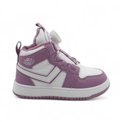 Кроссовки высокие демисезонные В7772-19 бело фиолетовые