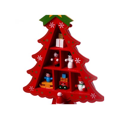 Сувенир «Ёлка с ячейками под подарки», 14.5×19.5 см, красная