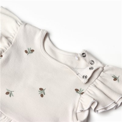 Комплект для девочки (платье и повязка) «Крошка Я» Olives, рост 68-74 см, молочный