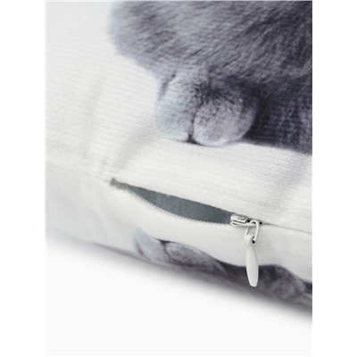 Подушка «Этель» Playful cat, 40×33 см, 100% п/э, велюр
