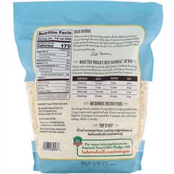 Bob's Red Mill, Органические овсяные хлопья быстрого приготовления, цельнозерновые, 907 г