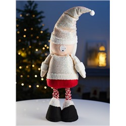 Фигура текстиль «Дед Мороз» 55-84 см, телескопические ножки, 1 LED, от батареек LR1130×3, свечение тёплое белое