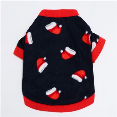 Толстовка для собак «Новогодний колпак», размер L, синяя (ДС 38, ОШ 34, ОГ 48 см)