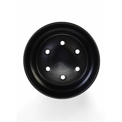 Горшок - бонсайница «Огма» для кактусов и суккулентов, 2 л, d=22 см, h=8 см, керамика, с поддоном, чёрный