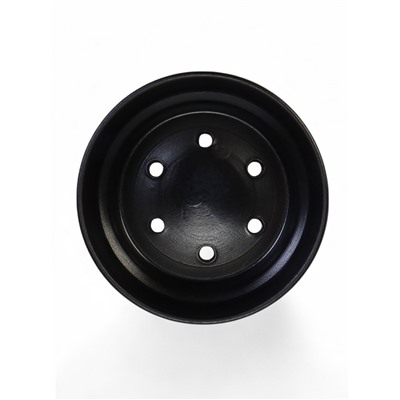 Горшок - бонсайница «Огма» для кактусов и суккулентов, 2 л, d=22 см, h=8 см, керамика, с поддоном, чёрный