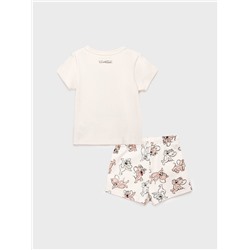 Комплект детский трикотажный для девочек: фуфайка (футболка), шорты